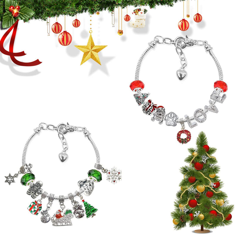 Christmas Advent 24 Countdown Calendar Gift Box Bracelet Set - WOMONA.COM