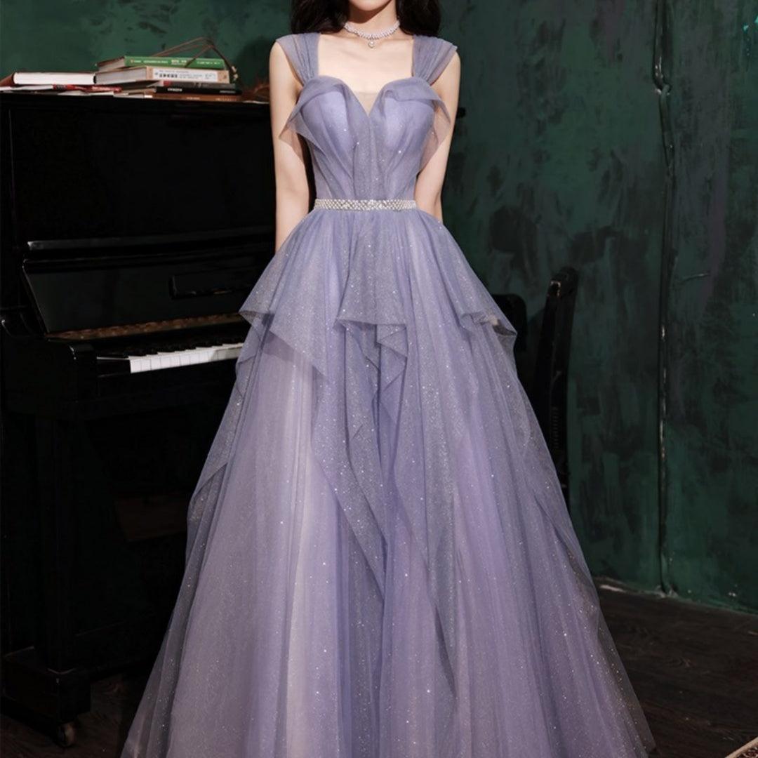 Banquet Evening Purple Annual Meeting Host Performance Dress - WOMONA.COM