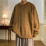 Cable-knit Sweater Men's Japanese Trendy - WOMONA.COM