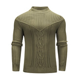 Fashion Men Solid Color Warm Jacquard Men Sweater - WOMONA.COM