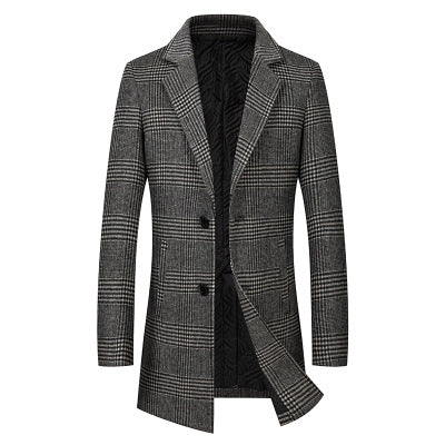 Trench coat plaid coat - WOMONA.COM