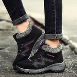 Hiking Shoes For Women Real Leather Non-Slip Outdoor Hiking Boots - WOMONA.COM