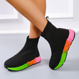 Iridescent Shoes Platform Black Ankle Boots For Women - WOMONA.COM