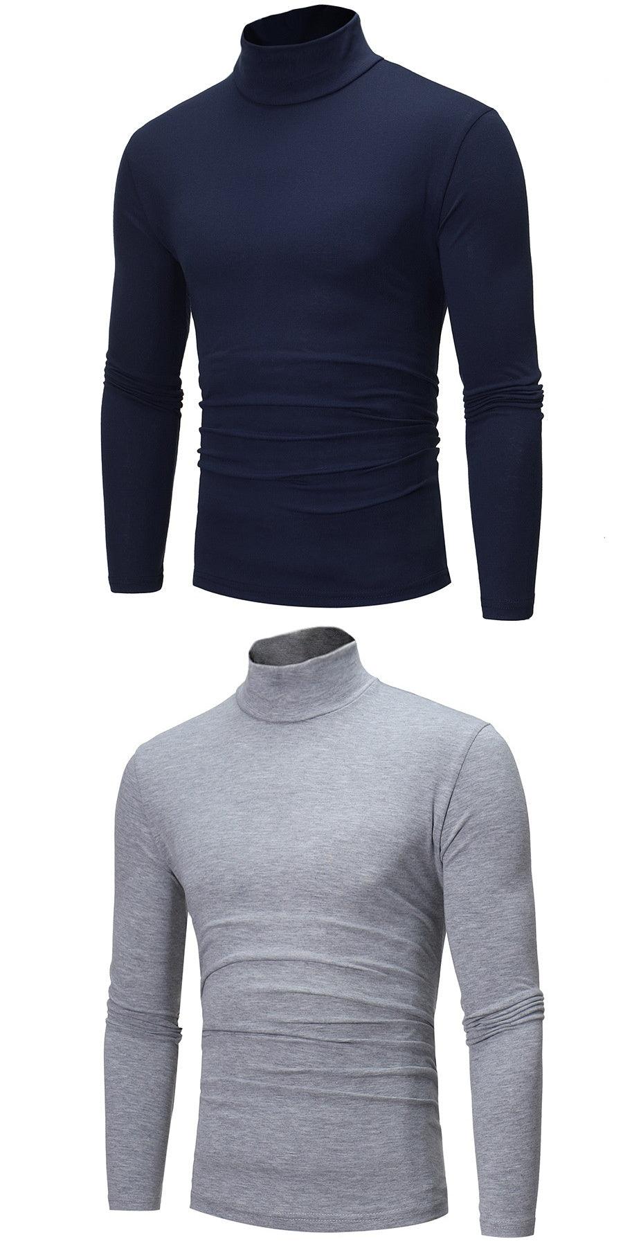 High Neck Thin Color Slim-fit Fashion Long Sleeves - WOMONA.COM