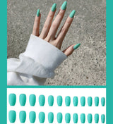 Frosted ballet fake nails - WOMONA.COM