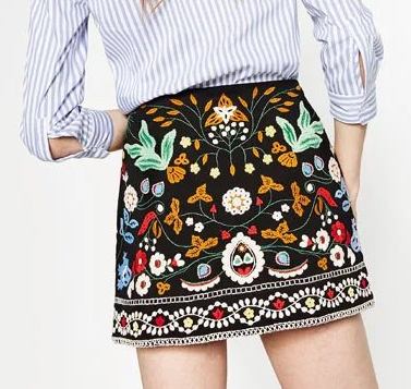 Charmma Embroidered Floral Skirts - WOMONA.COM