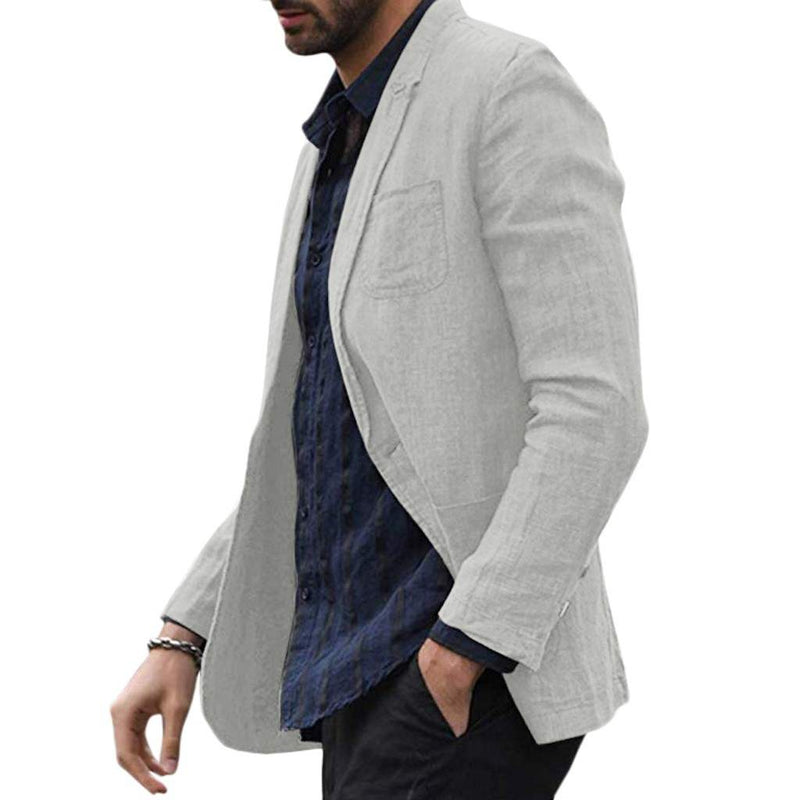 autumn Solid for Men Cotton Thin Suits Blazers Jacket coa - WOMONA.COM