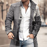 New Men's Woolen Stand Collar Medium Long Pocket Casual Coat - WOMONA.COM