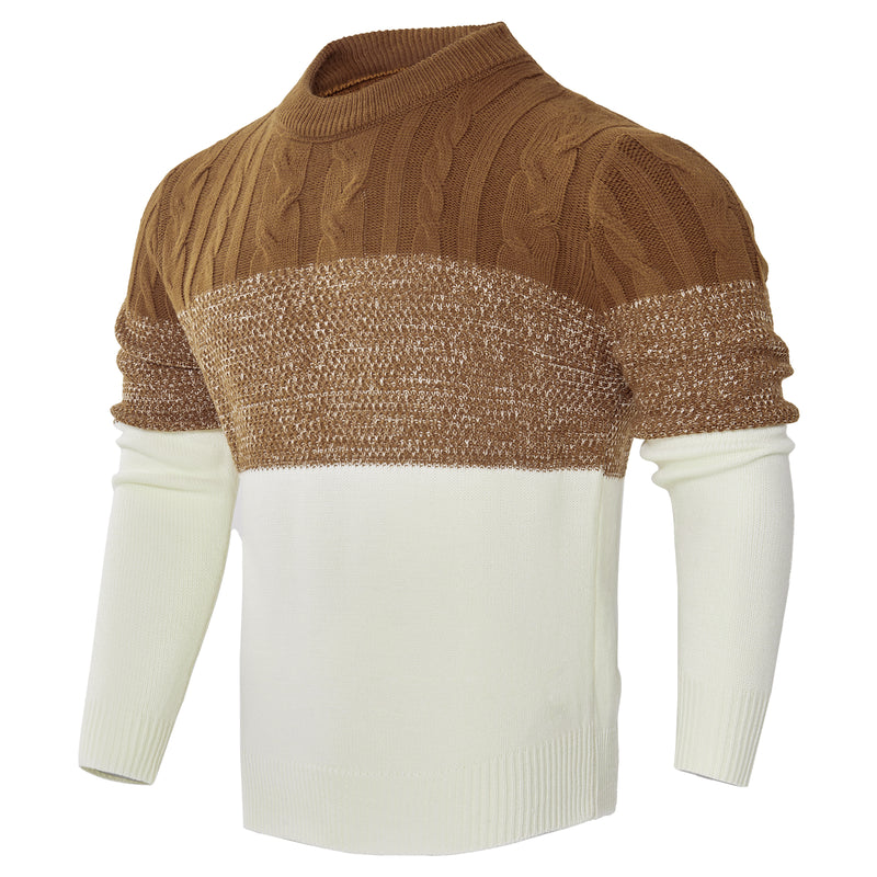 Men's Casual Cable Knit Pullover Sweater - WOMONA.COM