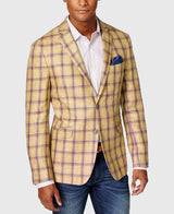 Men's Single-row Two-button Plaid Blazer - WOMONA.COM