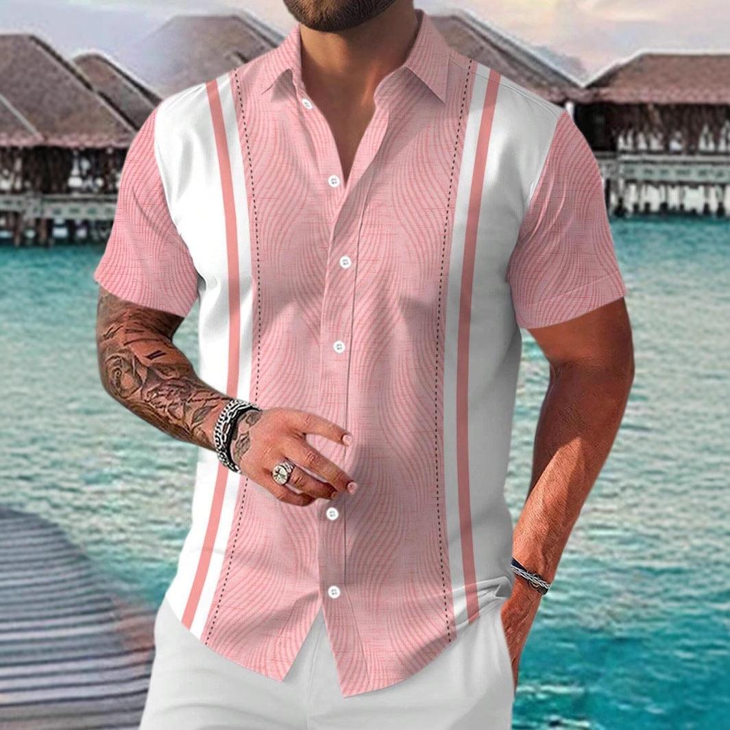 Men's Geometric Print Short-Sleeve Shirt