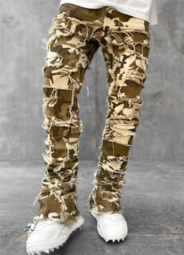 Men Trousers Individual Patched Pants - WOMONA.COM