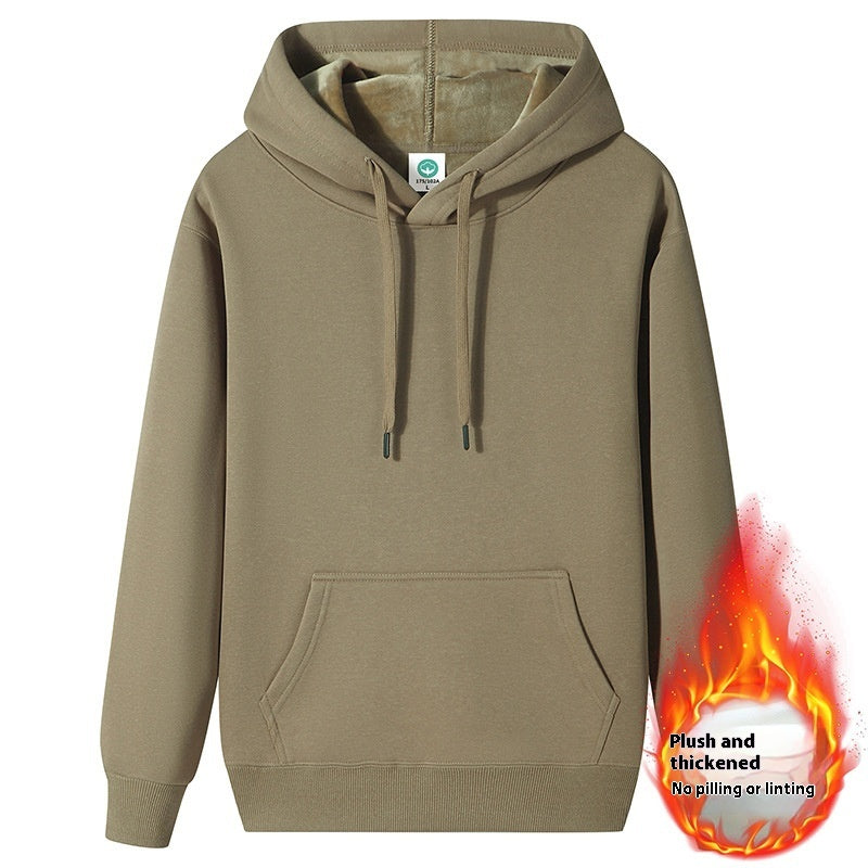 Unisex thick fleece-lined loose pullover hoodie in fourteen colors – photo 1 of 18