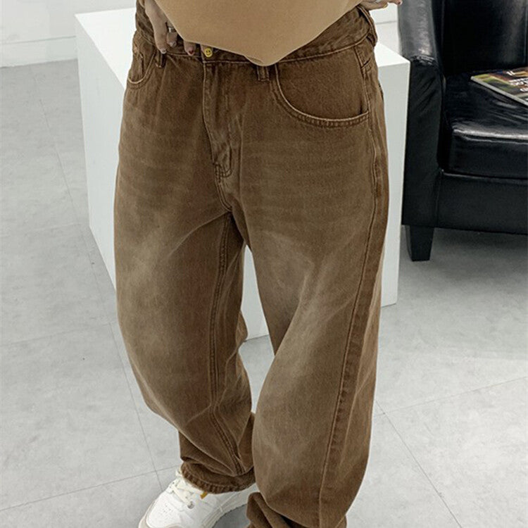Women's Vintage Brown Loose Casual Jeans