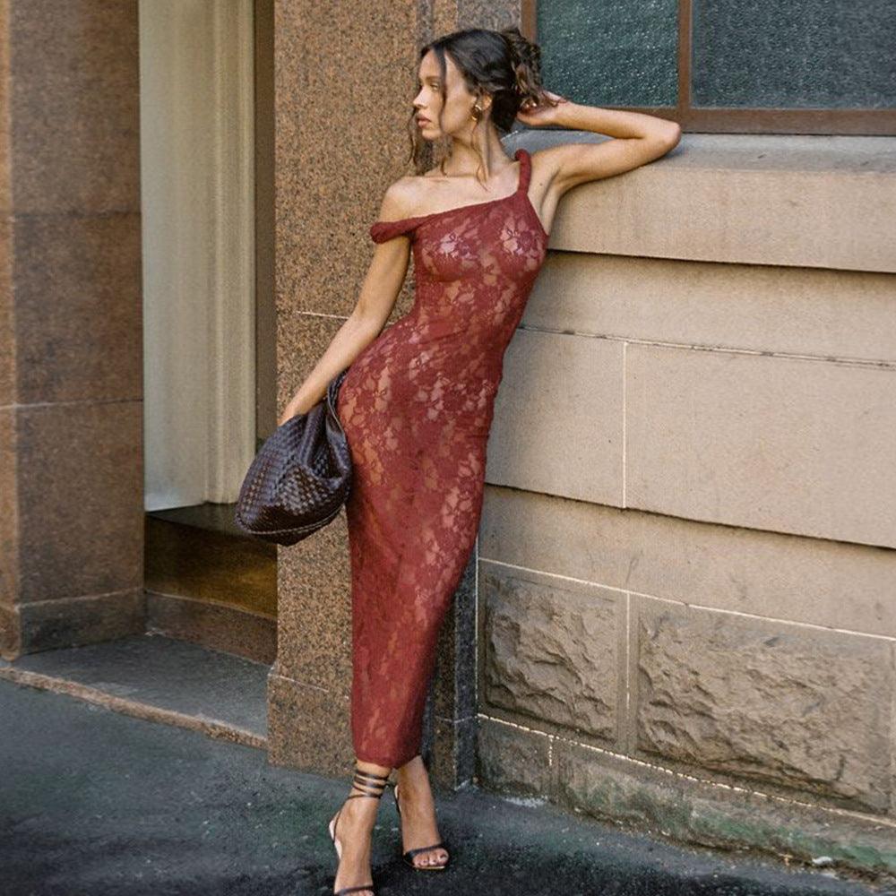 Women's Lace Camisole See Through Dress - WOMONA.COM