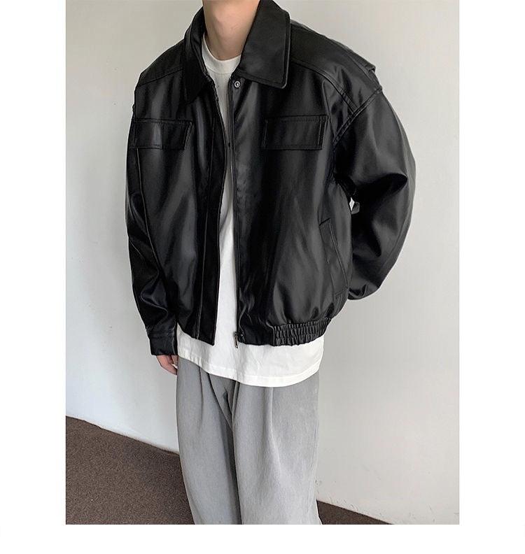 Vintage Motorcycle Leather Coat Men's Autumn - WOMONA.COM