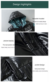 Leather Cotton-padded Jacket - WOMONA.COM