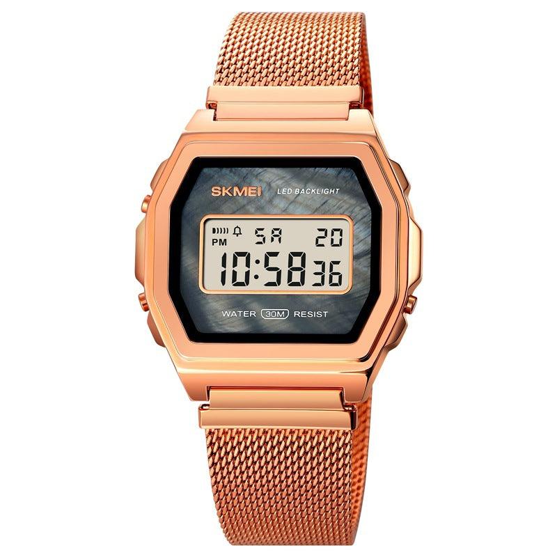 Waterproof Stainless Steel Electronic Watch - WOMONA.COM