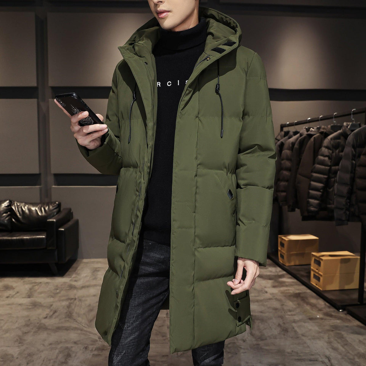 Plus Size Men's Winter Cotton Coat - WOMONA.COM