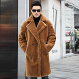 Men's Winter New Thickened Cashmere Long Warm Fur Coat - WOMONA.COM