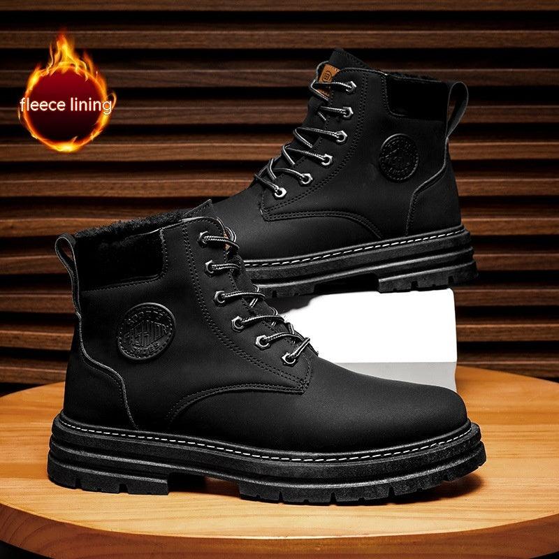 Men's High-top Warm Martin Boots Thickened - WOMONA.COM