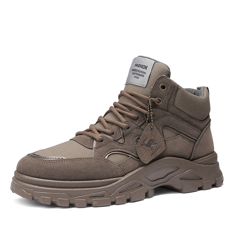 Fall Winter Men High Top Boots Thick Bottom Retro - WOMONA.COM