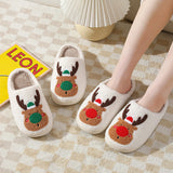 Christmas Shoes Winter Home Slippers Elk Soft Cozy Bedroom Slipper - WOMONA.COM