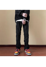 Men's Slim Straight Bootcut Trousers - WOMONA.COM