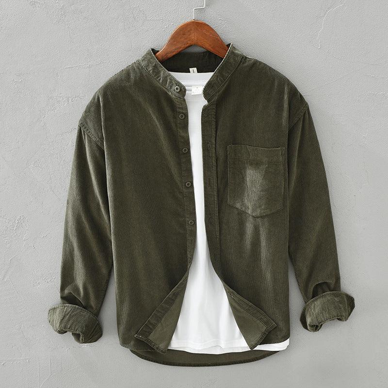Autumn Loose Corduroy Long Sleeve Shirt - WOMONA.COM
