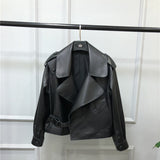 Women's Short Loose Small Leather Jacket