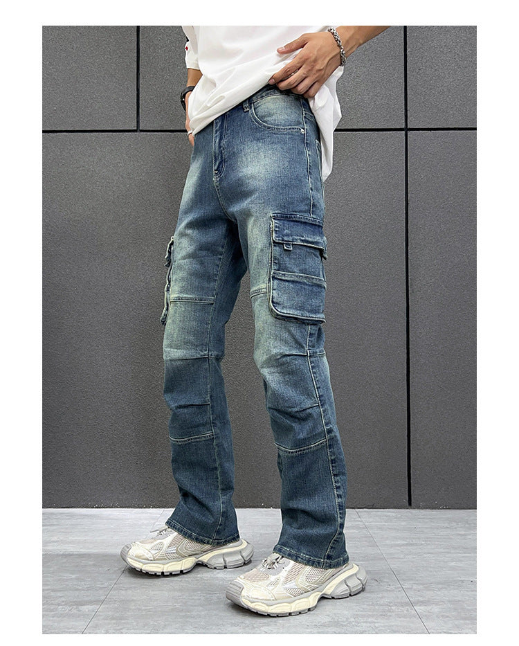 Multi-Pocket Workwear Jeans Men's - WOMONA.COM