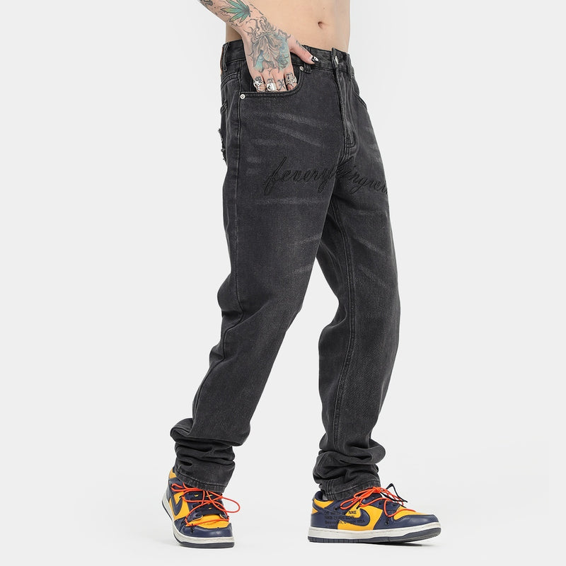 Stretch-free High Street Retro Washed Jeans - WOMONA.COM