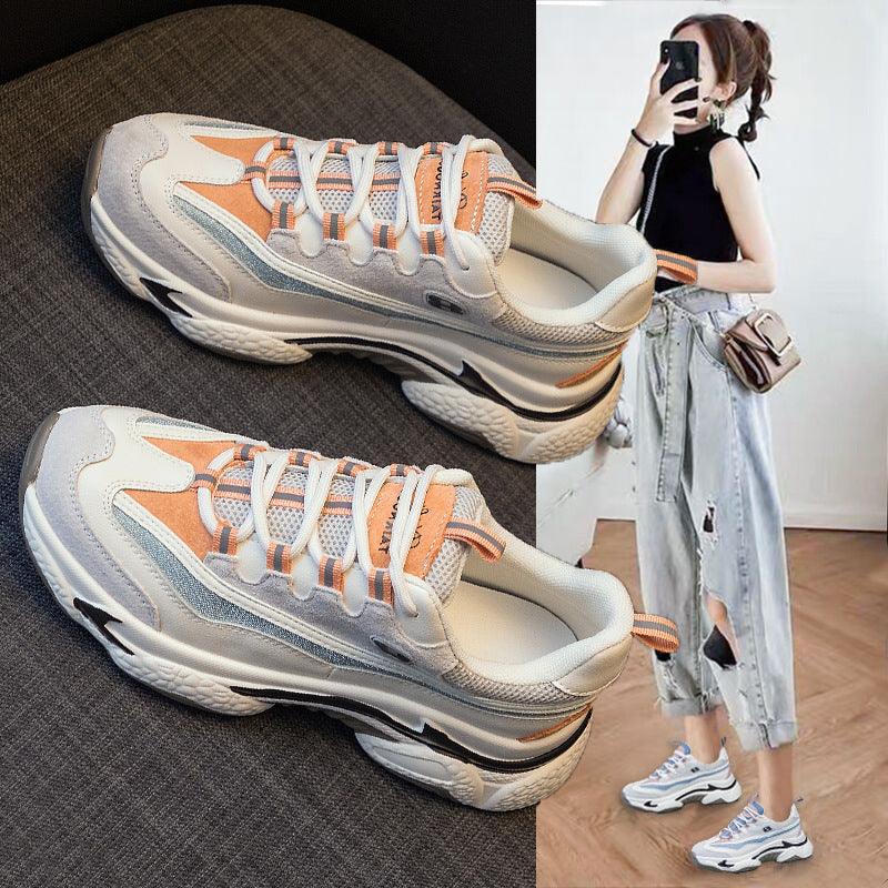 Autuspin Retro Flat Platform Sneakers Women - WOMONA.COM