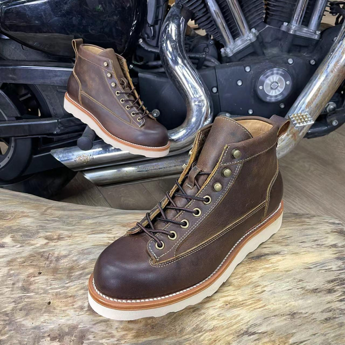 Retro Style Worker Boot Men's - WOMONA.COM