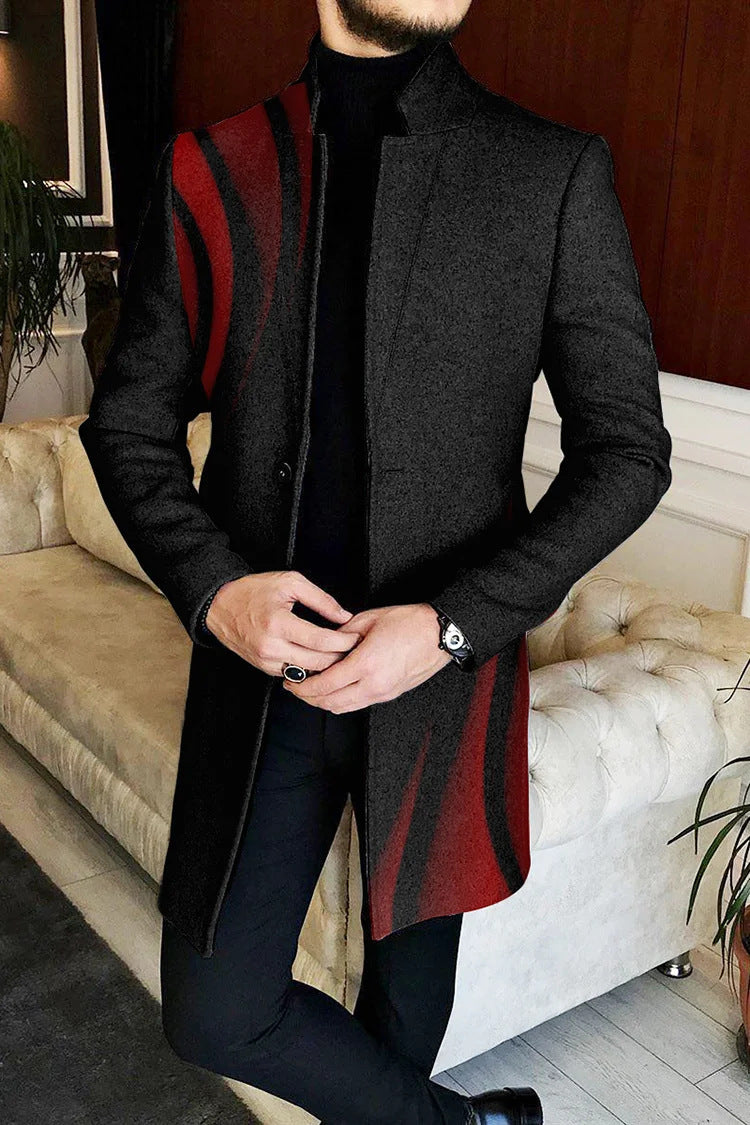 European And American New Men's Woolen Coat