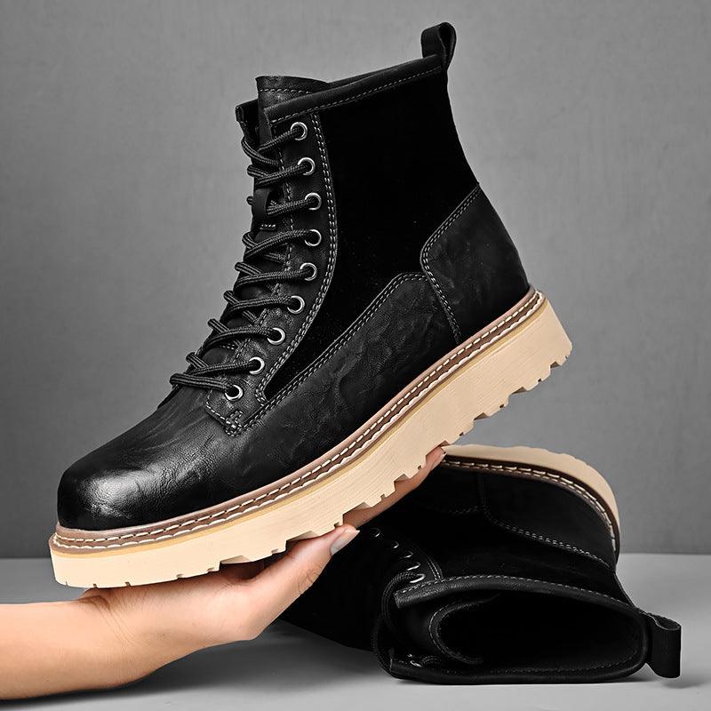 Trend Men's High-top British Style Working Boots - WOMONA.COM