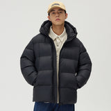 Couple Winter New Windproof Coat Solid Color Hooded - WOMONA.COM