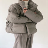 Stand Collar PU Leather Cotton-padded Coat For Men - WOMONA.COM