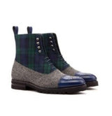 Check Color Block Boots Men's Boots - WOMONA.COM