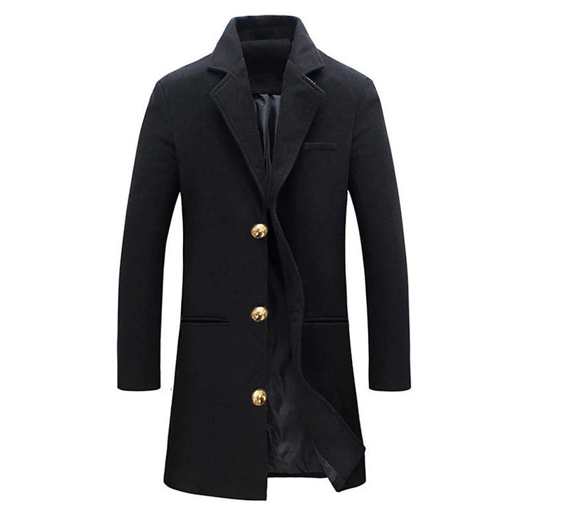 Woolen Coat Men's Mid-length Trench Coat