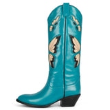 Large Size Mid-heel High Butterfly Boots For Women - WOMONA.COM