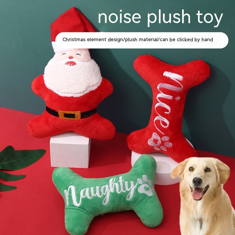 Christmas Dog Plush Sounding Puppy Toy Santa Claus Decorations