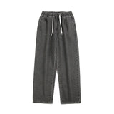 Elastic Waist Loose Straight Drooping Mop Pants - WOMONA.COM