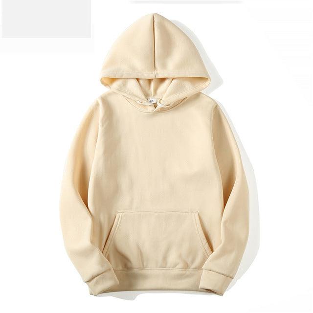 Men's Long Sleeve Pullover Hoodie in Khaki - WOMONA
