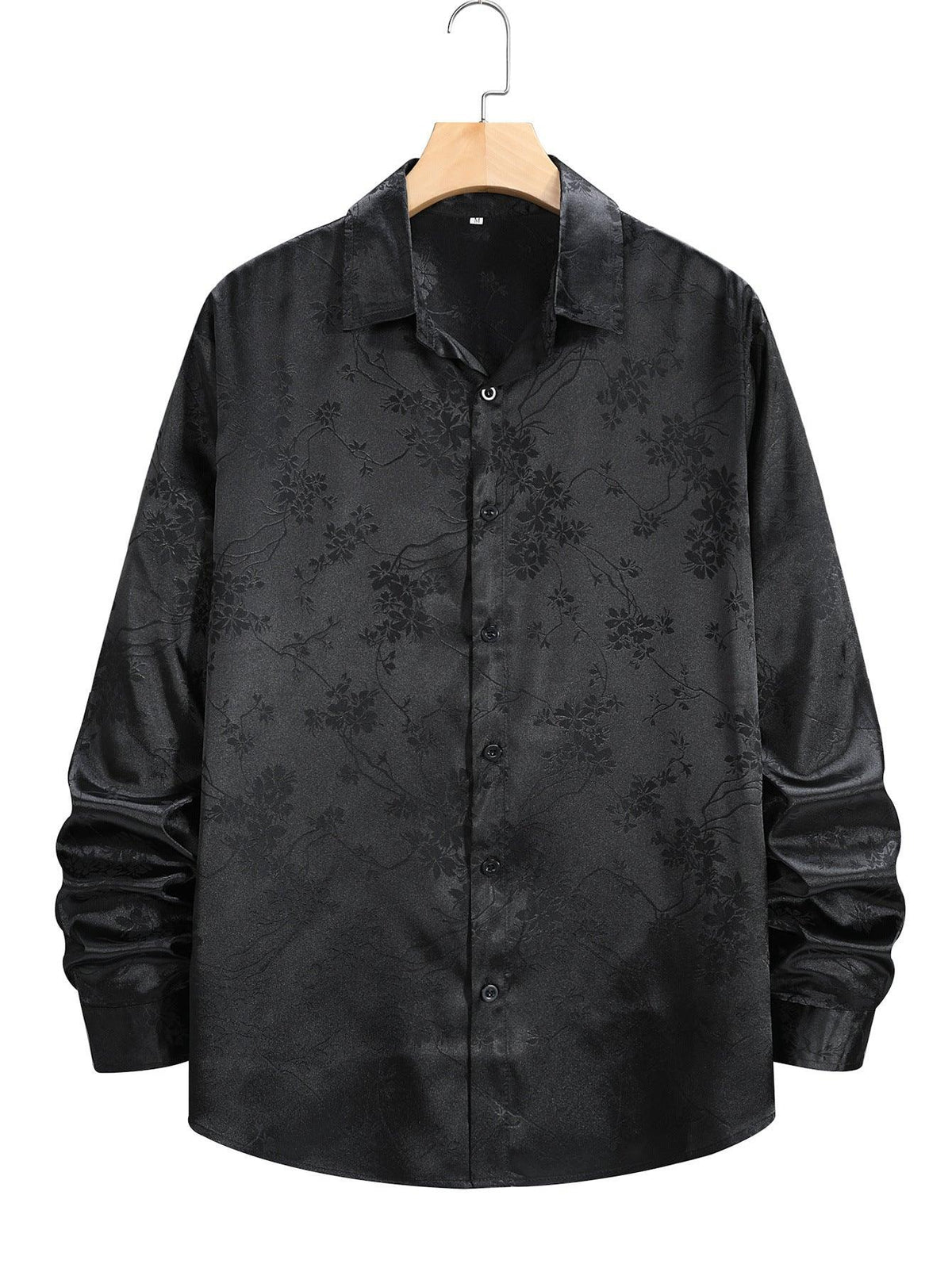 Men's Fashionable Jacquard Long Sleeved Shirt - WOMONA.COM
