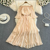 Women's Temperament Leisure Ruffled Chiffon Dress - WOMONA.COM