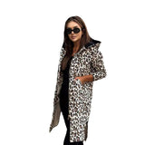 Women's Long-sleeved Hooded Floral Print Trench Coat