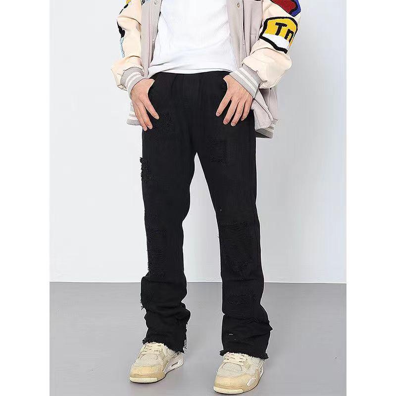 Fashionable Frayed Hem Ripped Jeans - WOMONA.COM