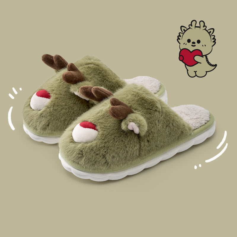 Cartoon Cotton Slippers Inner Velvet