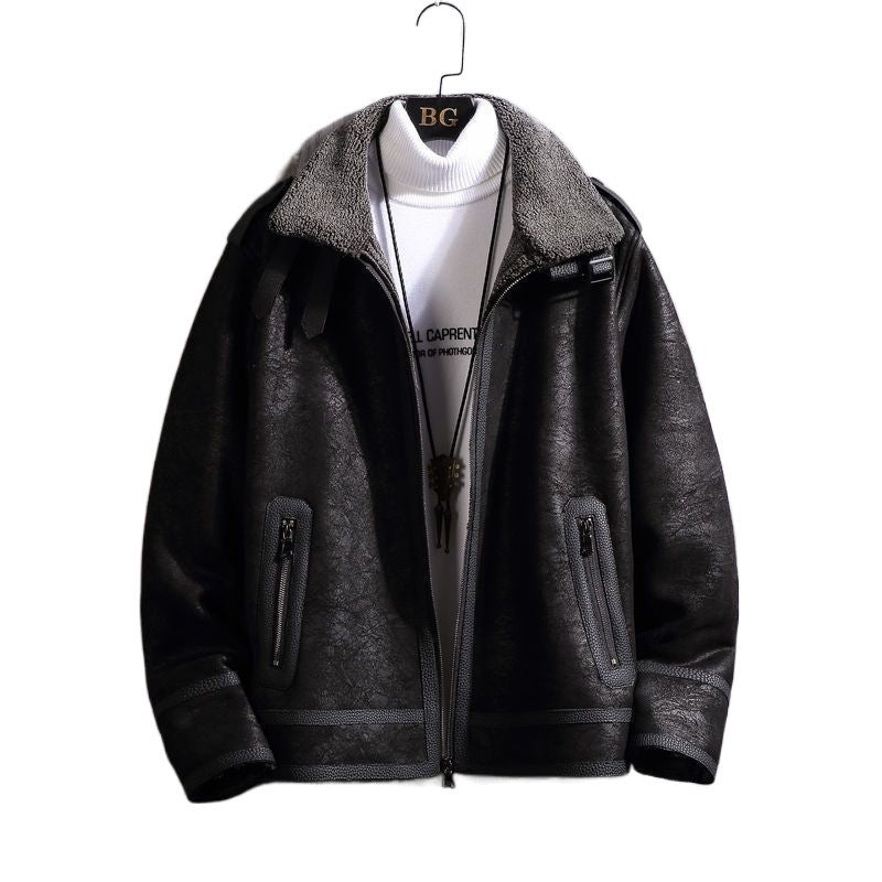 Men's Fashionable Lamb Fur Coat - WOMONA.COM